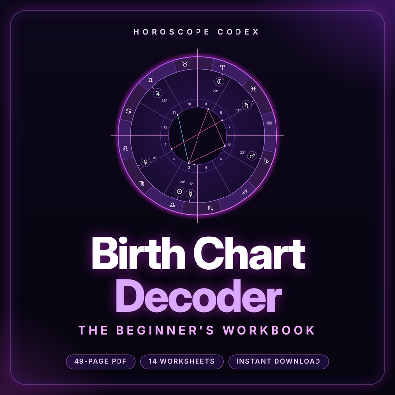 Birth Chart Decoder: The Beginner's Workbook (Printable PDF) cover