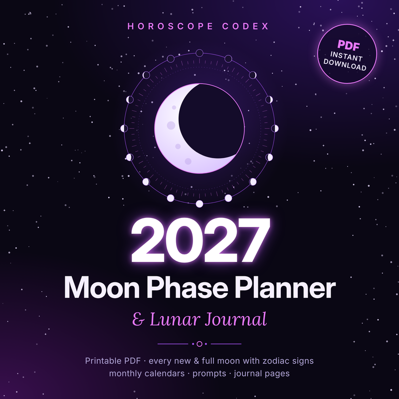 2027 Moon Phase Planner & Lunar Journal (Printable PDF) cover
