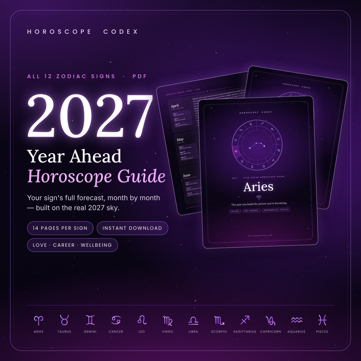 2027 Year Ahead Horoscope Guide: All 12 Zodiac Signs (PDF)
